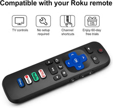 Load image into Gallery viewer, Pack of 2-Replacement Remote Control Only for Roku TV-Compatible for TCL Roku/Hisense Roku/Onn Roku/Sharp Roku/Element Roku/Westinghouse Roku/Philips Roku Smart TVs (Not for Roku Stick and Box)
