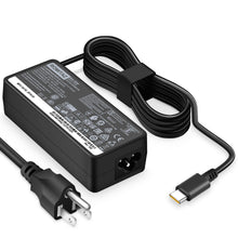 Load image into Gallery viewer, USB C Laptop Charger 65W 45W for Lenovo Chromebook 100e 300e 500e C330 S330-ThinkPad T480 T480s T580 T580s E480 E580 Yoga A485 T490S T590 C930 C940 13 IdeaPad 730s AC Adapter Power Supply