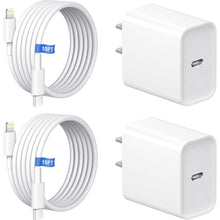Load image into Gallery viewer, 【Apple MFi Certified】 iPhone 14 13 12 11 Fast Charger 10FT Long Fast Charging Cable with 20W USB C Charger Block for iPhone 14/14 Pro/14 Pro Max/14 Plus/13/12/11/Pro/Pro Max/Mini/Xs Max/XR/X, iPad
