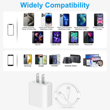 Load image into Gallery viewer, iPhone 15 Charger-USB C Charger-Apple MFi Certified-iPad Pro Charger iPad Air Mini Charger with 6FT Cable for iPhone 15/iPhone 15 Pro/iPhone 15 Pro Max/iPad Pro/Mini/Air4/AirPods
