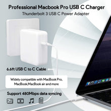 Load image into Gallery viewer, Mac Book Charger-96W USB C Fast Charger Power Adapter-Compatible with New Mac Book Air 13 Inch MacBook Pro 16 15 14 13 Inch 2021 2020 2019 2018-6.6ft USB C to C Charge Cable
