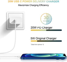 Load image into Gallery viewer, 2 Pack USB C Wall Charger-iPhone Fast Charger Block 20W PD Power Adapter Compatible with iPhone 13/13 Mini/13 Pro/13 Pro Max/12/11 iPad Pro/Mini Google Pixel 4/3 Samsung Galaxy S20 S10 and More
