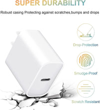 Load image into Gallery viewer, 3 Pack USB C Wall Charger-iPhone Fast Charger Block 20W PD Power Adapter Compatible with iPhone 13/13 Mini/13 Pro/13 Pro Max/12/11 iPad Pro/Mini Google Pixel 4/3 Samsung Galaxy S20 S10 and More
