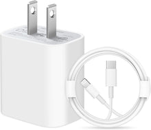 Load image into Gallery viewer, iPhone 11 12 13 14  Fast Charger【Apple MFi Certified】 20W PD Type C Power Wall Charger with 6FT USB C to Lightning Cable Compatible iPhone 12/12 Mini/12Pro/12 Pro Max/11/11 Pro Max/Xs Max/XR/X, iPad AirPod
