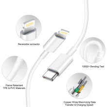 Load image into Gallery viewer, iPhone 11 12 13 Super Fast Charger [Apple MFi Certified] High Speed iPhone Charger 2-Pack 20W PD USB C 6FT Wall Charger Compatible with iPhone 13/13Pro/12/12 Pro/11/11Pro/XS/Max/XR/X/8/8 Plus,iPad

