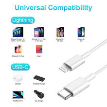 Load image into Gallery viewer, USB C to Lightning Cable 【Apple MFi Certified】iPhone Fast Charging Cable (2Pack 6.6Ft) Compatible with iPhone 12/12 Pro/12 Pro Max/11/11 Pro Max/XS/XR/X/8/8Plus, iPad, AirPods Pro and More
