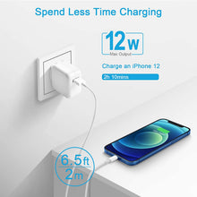 Load image into Gallery viewer, iPad Charger iPhone Fast Charger [Apple MFi Certified] 12W USB Wall Charger Foldable Portable Travel Plug with 2 Pack Lightning Cable Compatible with iPhone,iPad,Airpod
