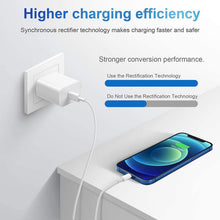 Load image into Gallery viewer, iPhone 11 12 13 Super Fast Charger [Apple MFi Certified] High Speed iPhone Charger 2-Pack 20W PD USB C 6FT Wall Charger Compatible with iPhone 13/13Pro/12/12 Pro/11/11Pro/XS/Max/XR/X/8/8 Plus,iPad
