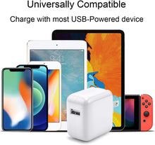 Load image into Gallery viewer, iPad Charger iPhone Fast Charger [Apple MFi Certified] 12W USB Wall Charger Foldable Portable Travel Plug with 2 Pack Lightning Cable Compatible with iPhone,iPad,Airpod
